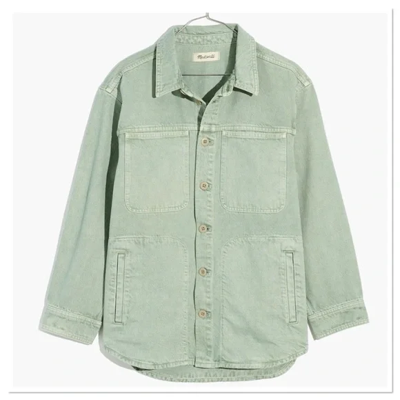 Madewell Denim Ames Oversized Shirt Jacket Garment Dyed Edition Sz XS - Picture 2 of 10